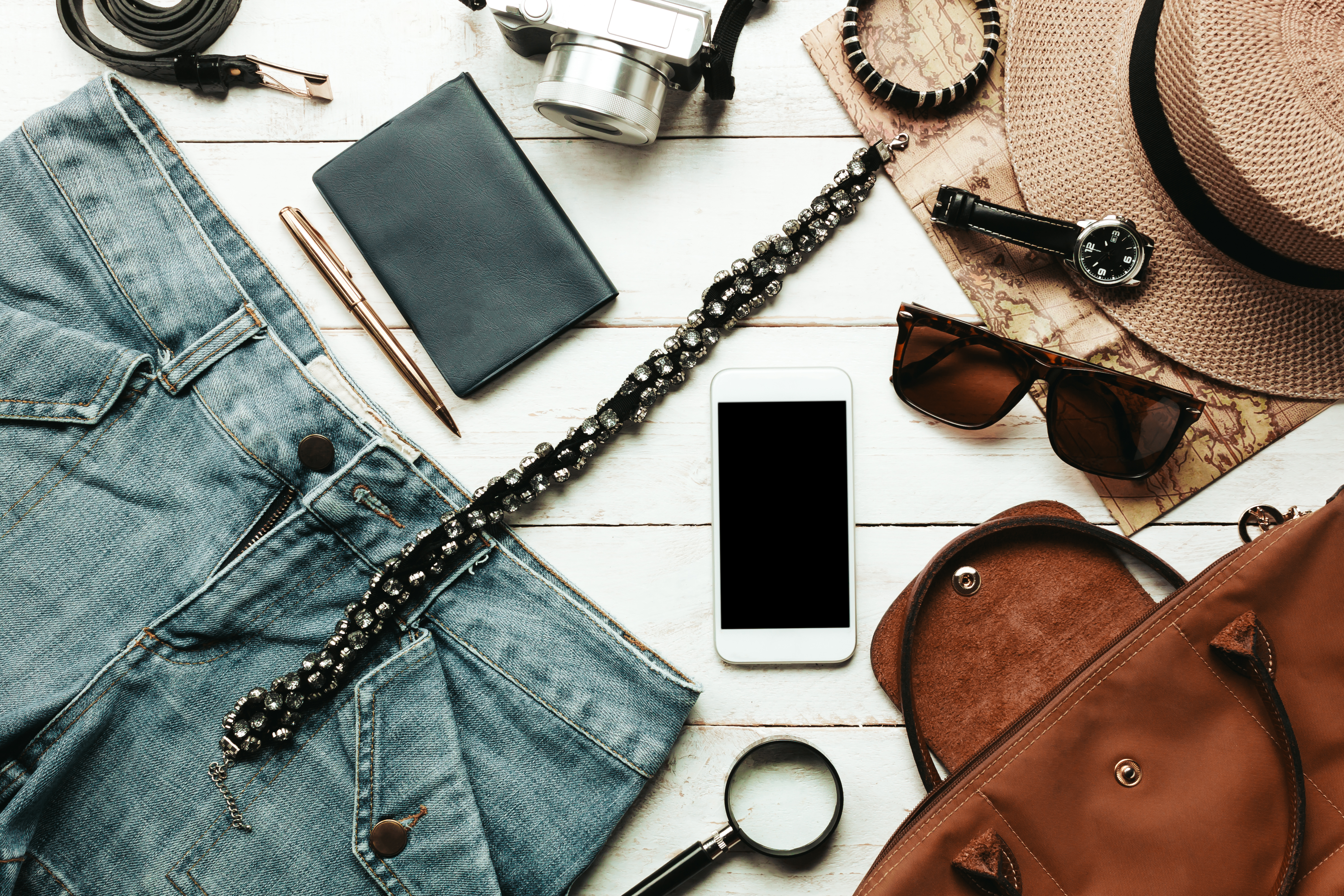 Gift accessories flatlay